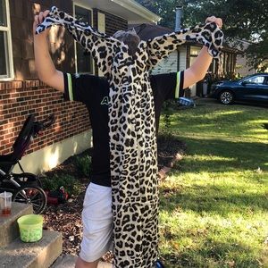 Silky one piece leopard pant suit